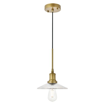 Living District Waltz 1 Light Brass Pendant